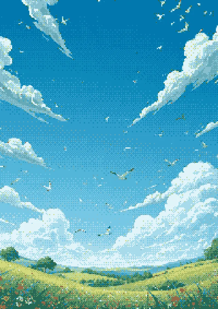 Pixel-art landscape representing Almosafer's operations on Revora