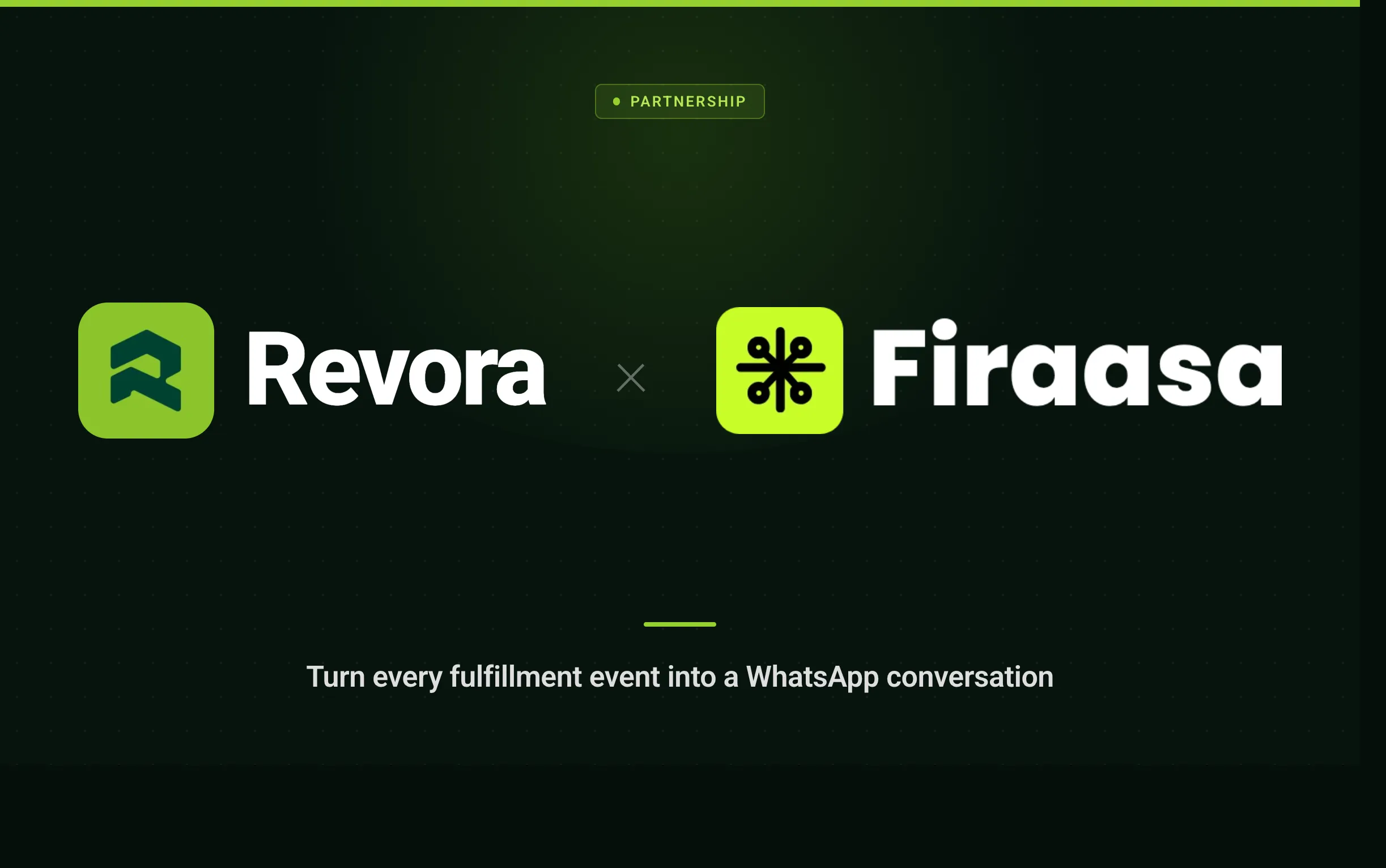 Revora × Firaasa — turn every fulfillment event into a WhatsApp conversation
