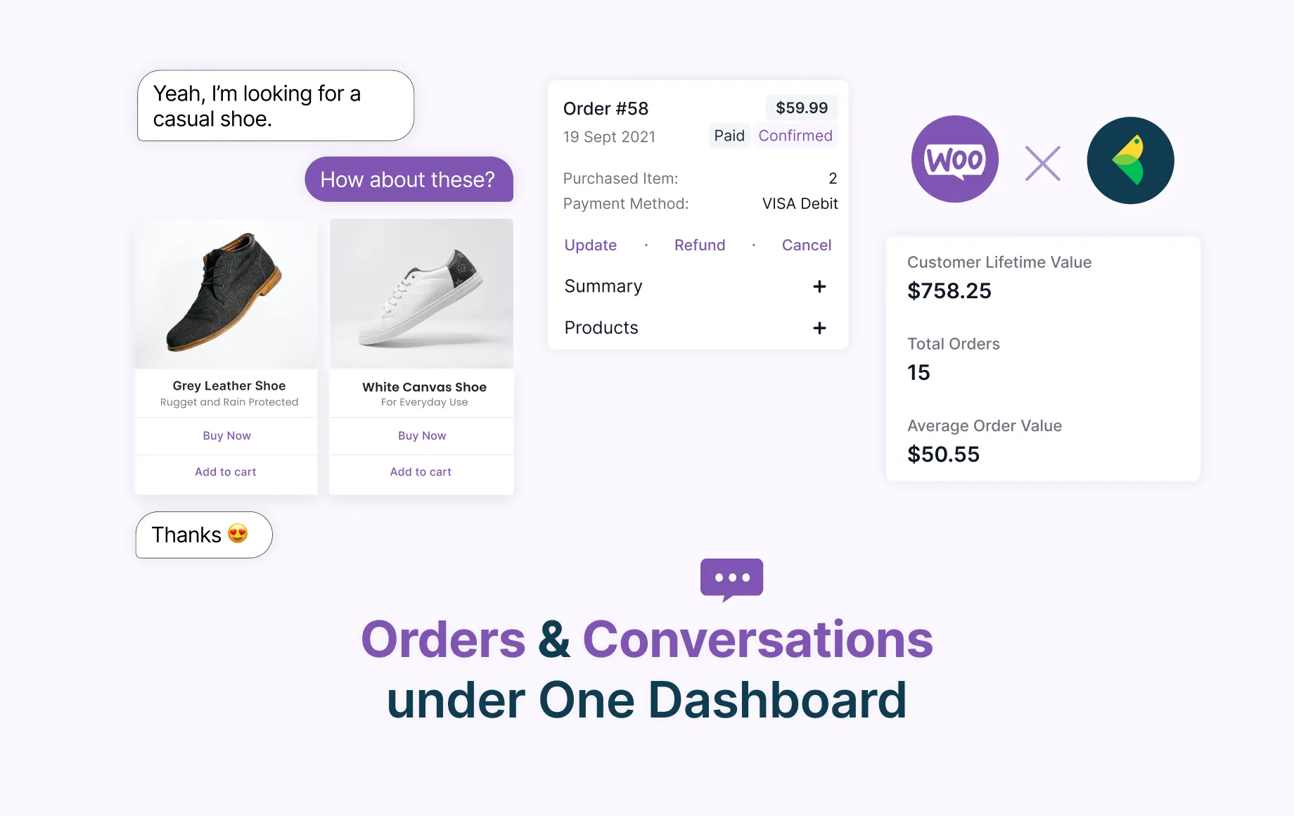 Woocommerce chatbot on Revora